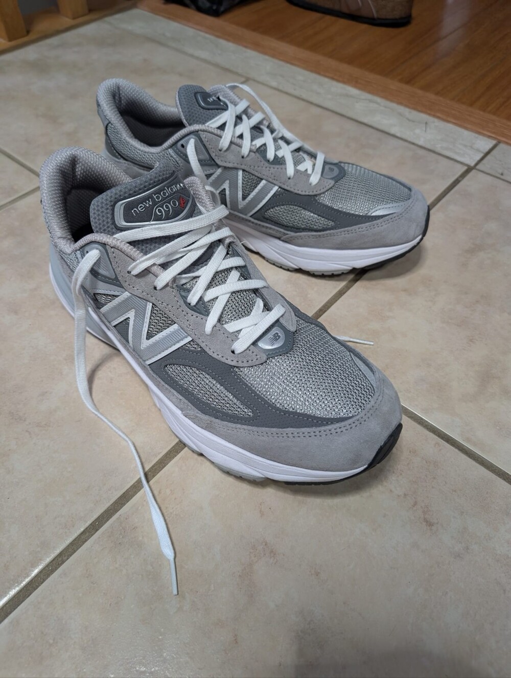 New Balance Men's 990 V6 Series Sneakers in Light Gray and White